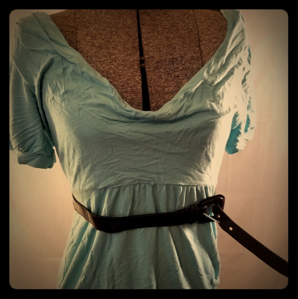 Teal Belted Shirt